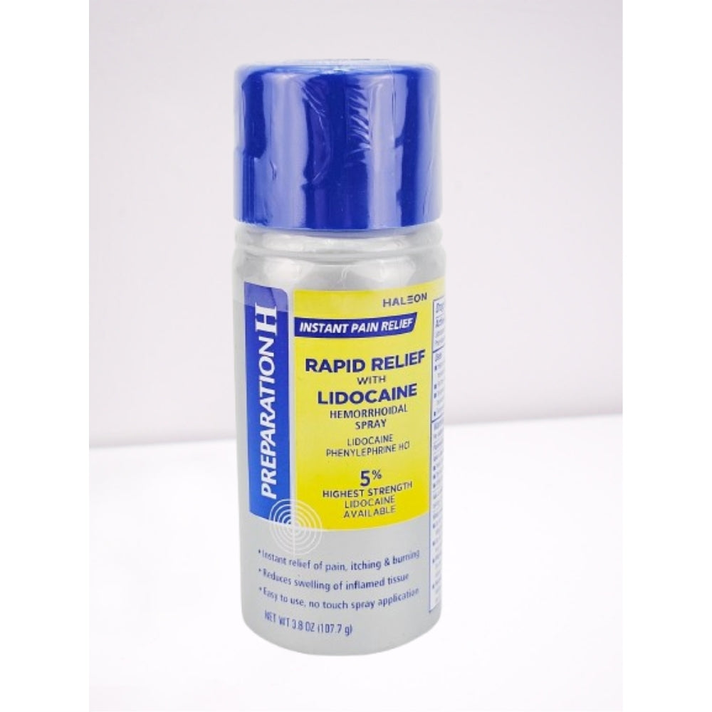 Preparation H Rapid Relief Hemorrhoidal Spray with Lidocaine for Itching, Burning and Pain Relief - 3.8 Oz Bottle