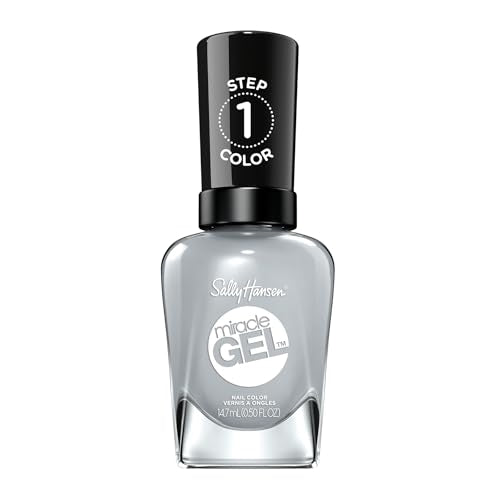 Sally Hansen Miracle Gel™, Greyfitti, Long Lasting, Gel-Like Formula, No UV Lamp Needed, Grey Nail Polish