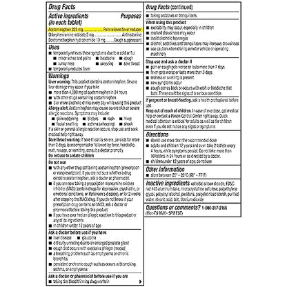 Coricidin HBP Maximum Strength Multi-Symptom Flu Tablets For Body Aches, Body Pains Cold and Cough Relief: Flu Medicine for Adults with High Blood Pressure - 24 Count