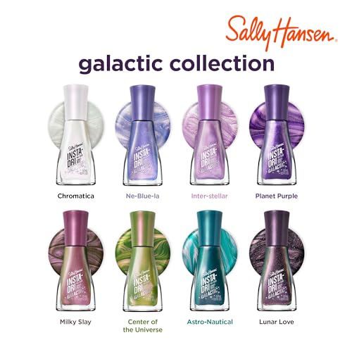Sally Hansen Insta-Dri Galactic, Astro-Nautical, Quick Dry, Long Lasting, Semi Opaque, Shimmery Blue Nail Polish