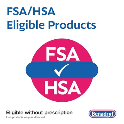 Benadryl Liqui-Gels Allergy Medicine, Dye-Free Liquid Gel Capsules with 25 mg of Diphenhydramine HCl Antihistamine for Relief of Allergy & Cold Symptoms Like Runny Nose & Sneezing, 24 ct