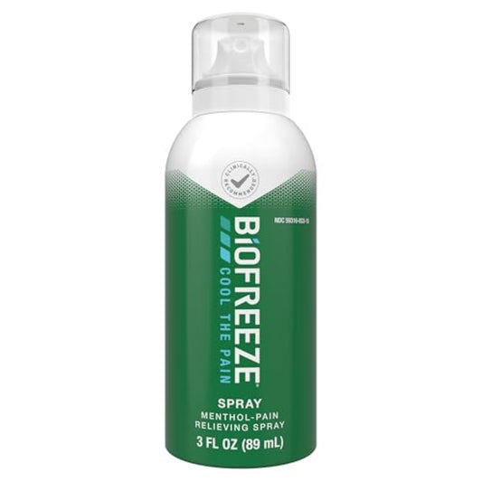 Biofreeze Menthol Spray 3 FL OZ Colorless Aerosol Spray for Pain Relief associated with Sore Muscles, Arthritis, Simple Backaches, and Joint Pain