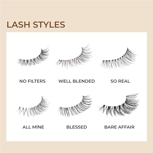 KISS MLBB My Lash But Better False Eyelashes, Everyday Wearable Volume with Superfine Band Technology, Easy To Apply, Reusable, Cruelty-Free, Contact Lens Friendly, Style 'No Filters' (Pack of 1)