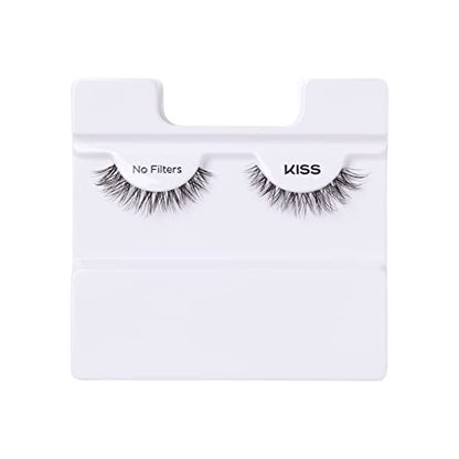 KISS MLBB My Lash But Better False Eyelashes, Everyday Wearable Volume with Superfine Band Technology, Easy To Apply, Reusable, Cruelty-Free, Contact Lens Friendly, Style 'No Filters' (Pack of 1)
