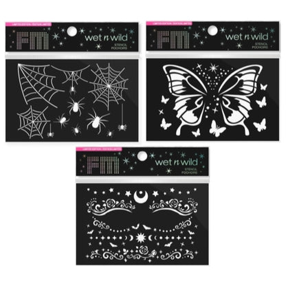 Set of 3 Fantasy Makers Face & Body Stencil - Dark Nights - Queen of Light - Express of Darkness