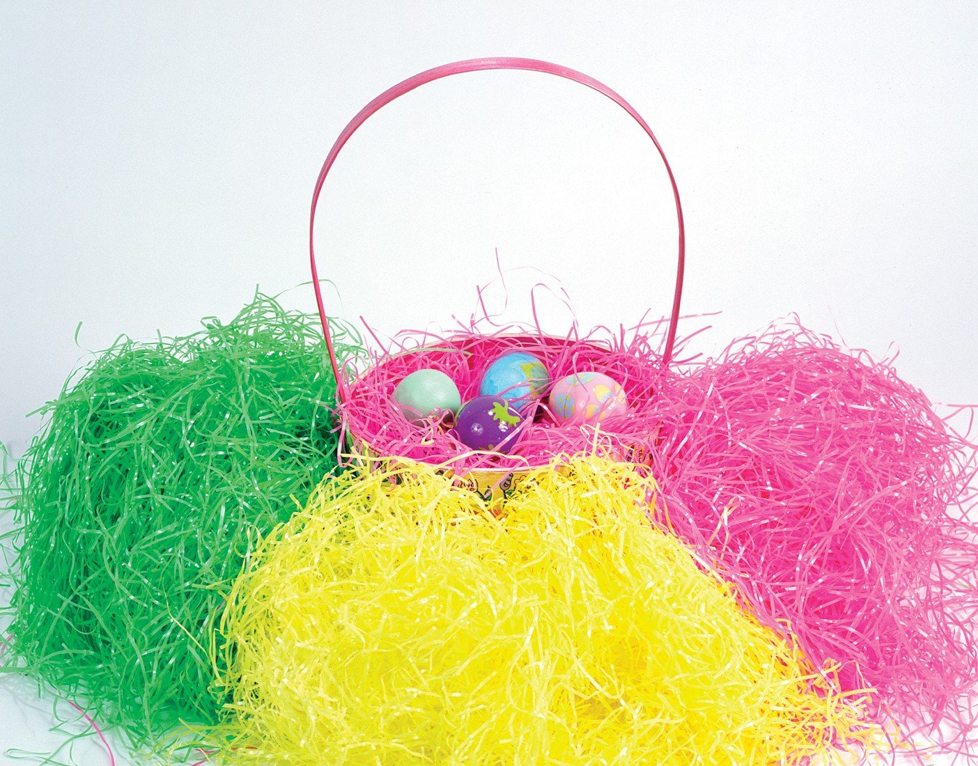 EcoPure Easter Grass, Premium Biodegradable Super Bright - 2 Pack Pink, 1.5 Oz (42.5g)