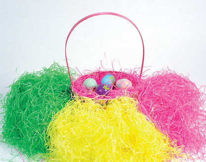 EcoPure Easter Grass, Premium Biodegradable Super Bright - 2 Pack Pink, 1.5 Oz (42.5g)