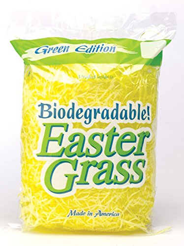EcoPure Easter Grass, Premium Biodegradable Super Bright - 2 Pack Yellow, 1.5 Oz (42.5g)