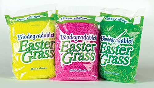 EcoPure Easter Grass, Premium Biodegradable Super Bright - 2 Pack Yellow, 1.5 Oz (42.5g)