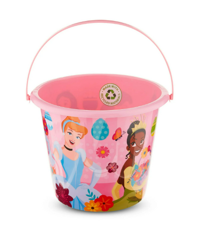 Princess Plastic Jumbo Easter Pail, 7 inches Tall, by Ruz, Made with Recycled Plastic, Pink, Perfect Basket Stuffer
