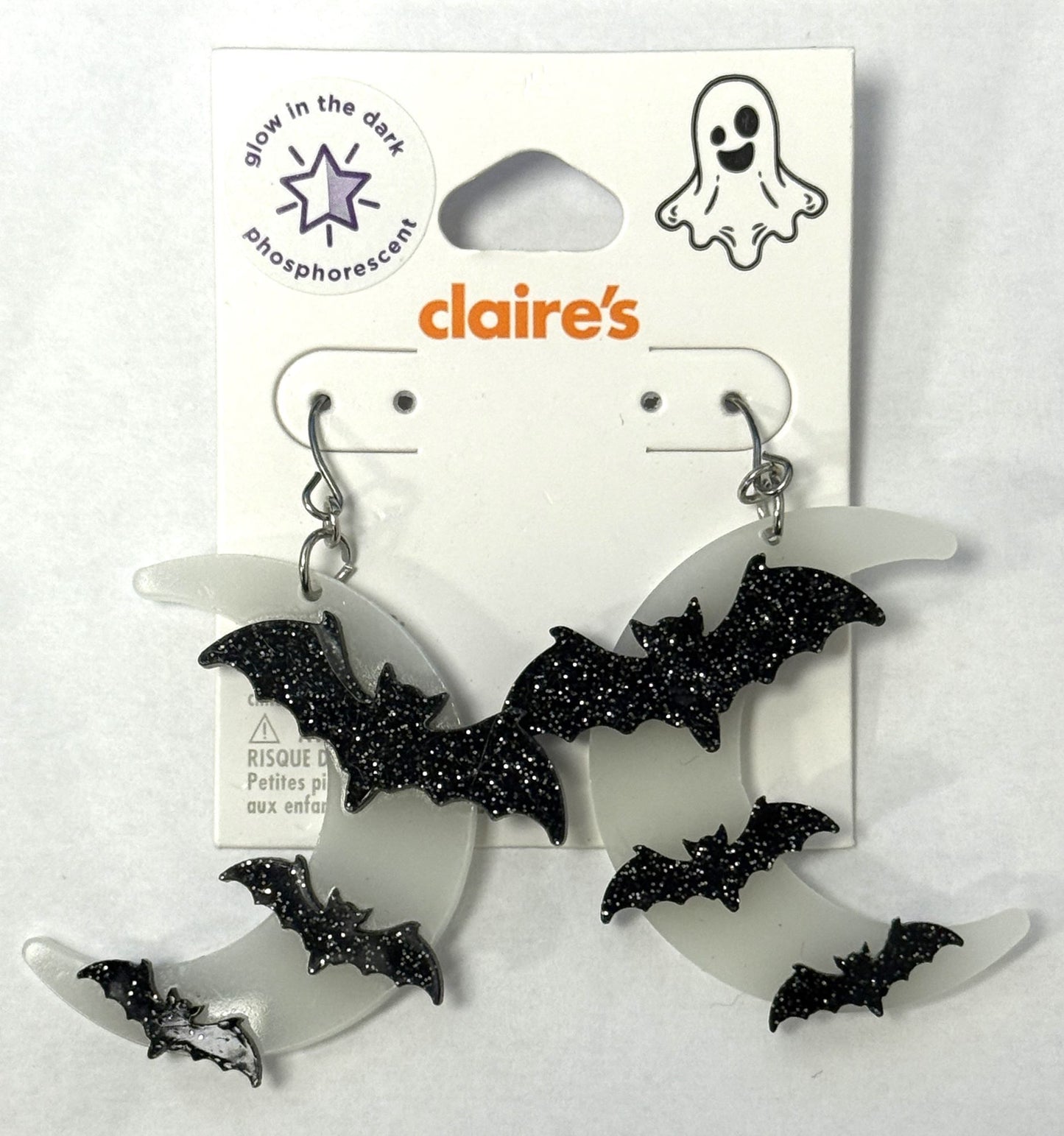 Claires Halloween Black Spiderweb Dangle Pierced Post Stud Earrings Enamel New