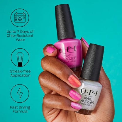 OPI Nail Lacquer Shorts Story | Opaque Bright Pink Crème Chip Resistant Nail Polish | Vegan, Fast Drying, Streak Free