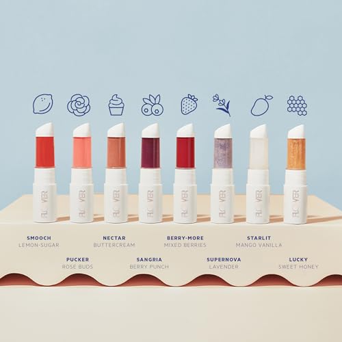 FLOWER Beauty By Drew Barrymore Perfect Pout Hydrating Lip Mask - Soothes + Softens Lips + Natural-Looking Tint - Recovery Lip Treatment + Moisturizes + Hydrates Lips - Scented - Cruelty-Free + Vegan ( Berry-More)