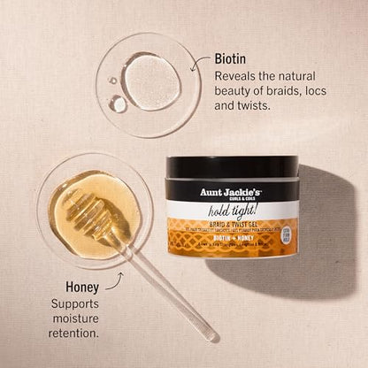 Aunt Jackie's Award-Winning Braid + Twist Collection Hold Tight Braid & Twist Gel with Extra Firm Hold, 7.5oz