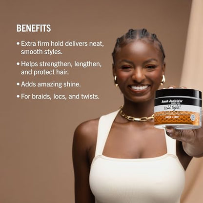 Aunt Jackie's Award-Winning Braid + Twist Collection Hold Tight Braid & Twist Gel with Extra Firm Hold, 7.5oz