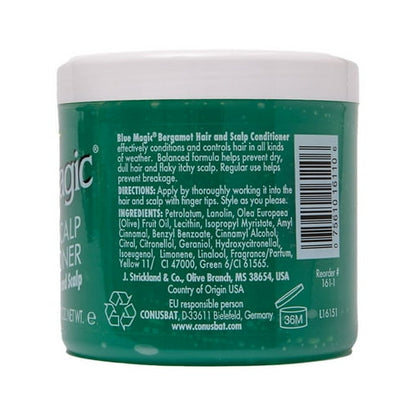 Blue Magic Bergamot Hair & Scalp Conditioner, 12 oz, Dry, Conditioning, Adult, Moisturizing