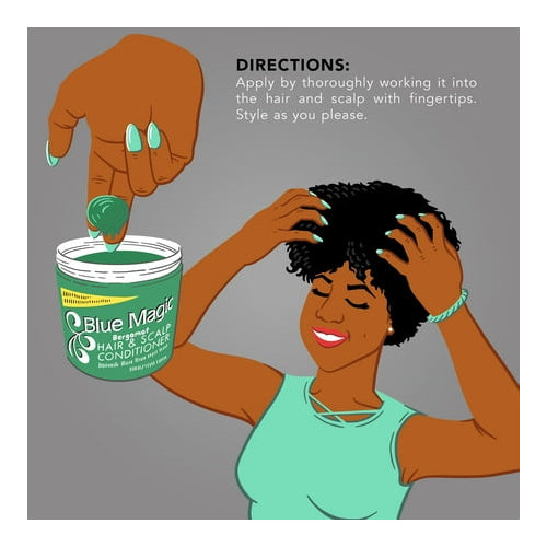 Blue Magic Bergamot Hair & Scalp Conditioner, 12 oz, Dry, Conditioning, Adult, Moisturizing