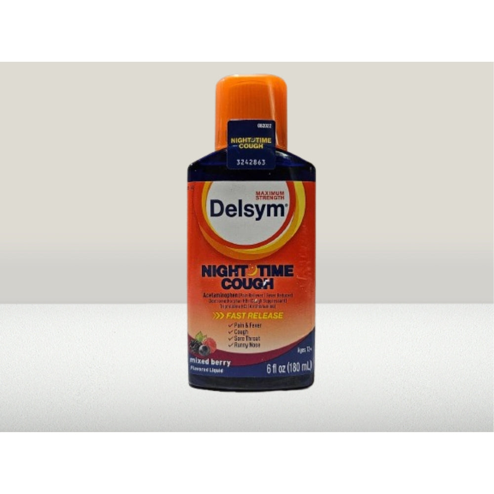 Delsym Maximum Strength Night Time Cough Mixed Berry Flavor 6 FL OZ EXSEP26