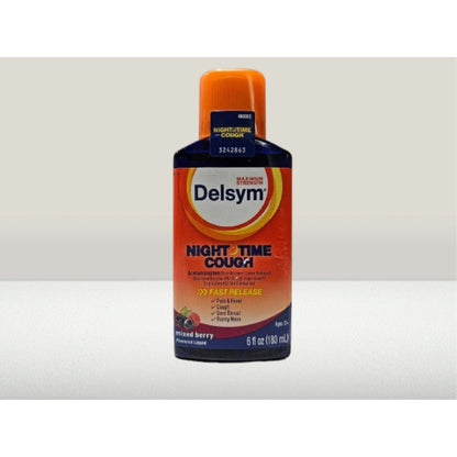 Delsym Maximum Strength Night Time Cough Mixed Berry Flavor 6 FL OZ EXSEP26