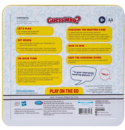 Hasbro GUESS WHO ? Play on The Go Magnetic Original Guessing Game Set Age 6+