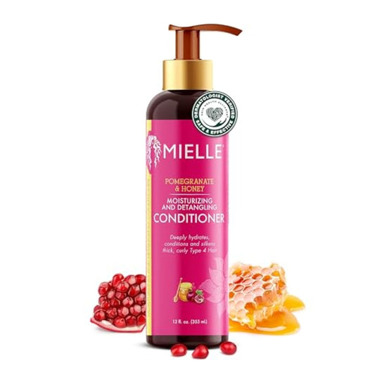 Mielle Organics Pomegranate & Honey Detangling Conditioner for Curly Hair - Deep Moisturizing Conditioner to Help Strengthen Strands, Prevents Breakage and Split Ends & Improves Hydration (12 Fl Oz)