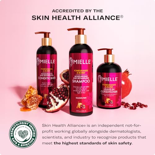Mielle Organics Pomegranate & Honey Detangling Conditioner for Curly Hair - Deep Moisturizing Conditioner to Help Strengthen Strands, Prevents Breakage and Split Ends & Improves Hydration (12 Fl Oz)