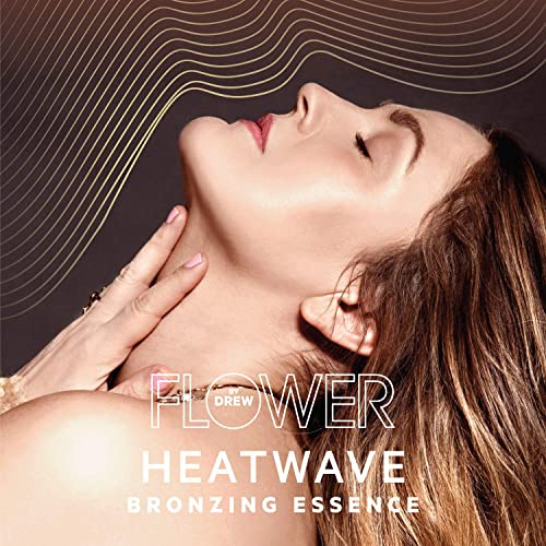 Flower Beauty By Drew Barrymore Heatwave Bronzing Essence Liquid Highlighter + Illuminator Bronzer Drops - Radiant + Natural Glow Finish - Oil-Free Formula - Buildable Coverage