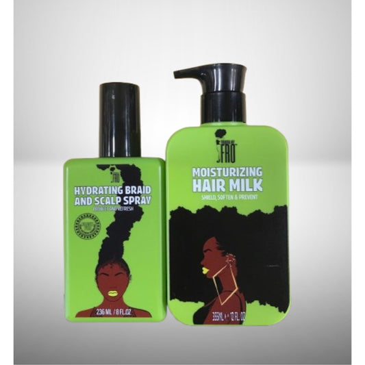 Kit Pardon My Fro Moisturizing Hair Milk  12 Fl oz and Braid & Scalp Hydrating Spray 8 Fl oz