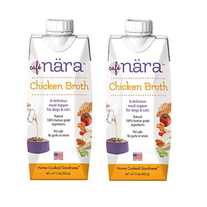 Café Nara Chicken Broth Meal Topper for Dogs and Cats - 1.1 lbs. 2 Pack
