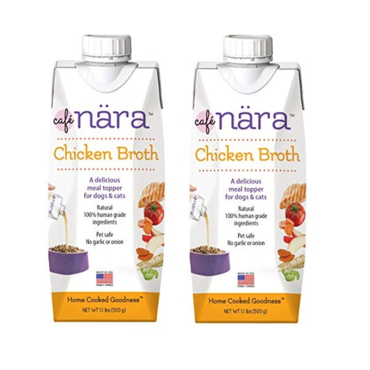 Café Nara Chicken Broth Meal Topper for Dogs and Cats - 1.1 lbs. 2 Pack