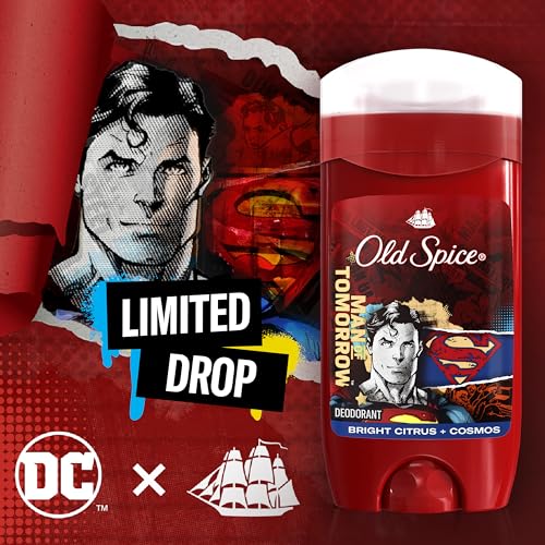 Old Spice Aluminum Free Deodorant for Men, 24/7 Freshness & Lasting Scent, 24/7 Long Lasting Sweat & Odor Protection, Smell Like a Hero, Superman, Bright Citrus and Cosmos Scent, 3 oz