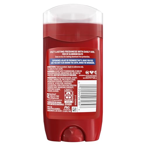 Old Spice Aluminum Free Deodorant for Men, 24/7 Freshness & Lasting Scent, 24/7 Long Lasting Sweat & Odor Protection, Smell Like a Hero, Superman, Bright Citrus and Cosmos Scent, 3 oz