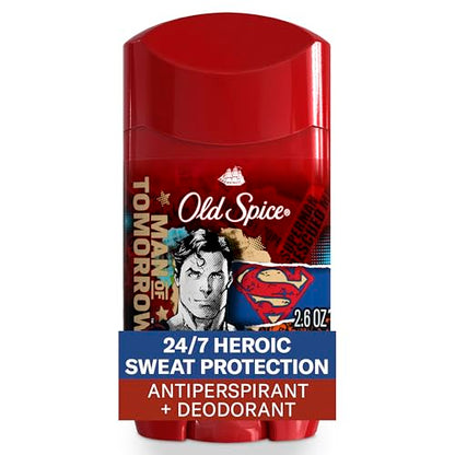 Old Spice Antiperspirant and Deodorant for Men, 24/7 Freshness & Lasting Scent, 24/7 Long Lasting Sweat & Odor Protection, Smell Like a Hero, Superman, Bright Citrus and Cosmos Scent, 2.6 oz (2 Pack)