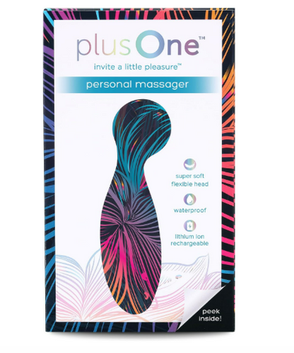 plusOne Personal Massager, 10 Vibration Settings, Waterproof, Body-Safe Silicone, Ultra Hygienic, USB Rechargeable, for Women and Men