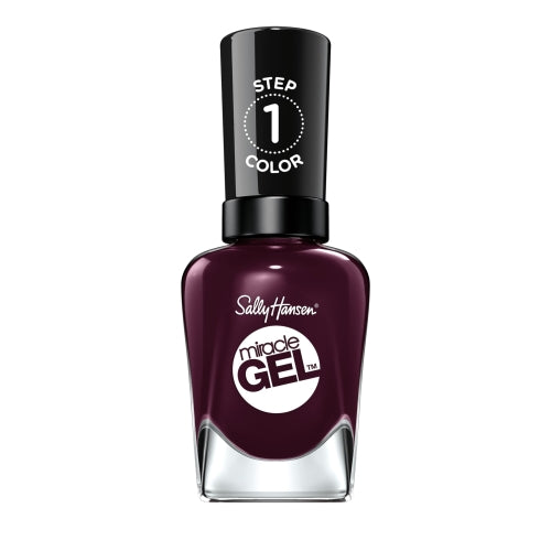 Sally Hansen Miracle Gel, Cabernet With Bae, Long Lasting, Gel-Like Formula, No UV Lamp Needed, Opaque, Shiny Red Nail Polish