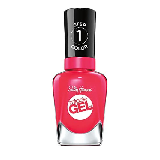 Sally Hansen Miracle Gel Salon Quality Nail Polish | Gel-Like Formula, Two-Step System, No UV Light Needed, Long Lasting | Opaque, Glossy | 329 Pink Tank | Reddish Pink Nail Color