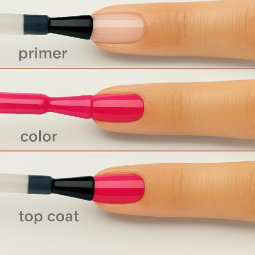 Sally Hansen Miracle Gel Salon Quality Nail Polish | Gel-Like Formula, Two-Step System, No UV Light Needed, Long Lasting | Opaque, Glossy | 329 Pink Tank | Reddish Pink Nail Color