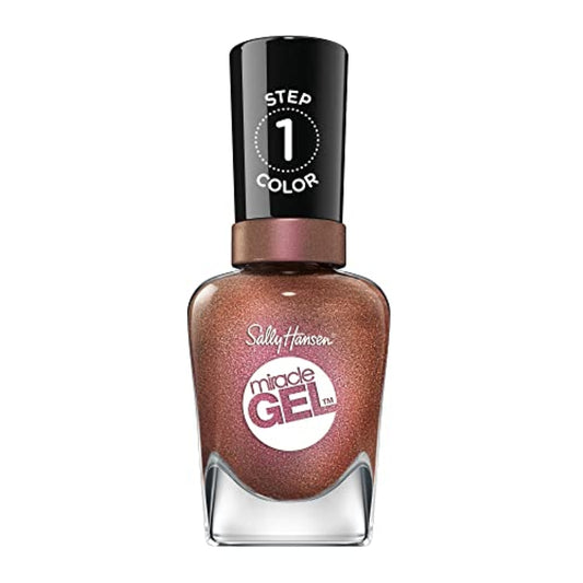 Sally Hansen Miracle Gel Salon Quality Nail Polish | Gel-Like Formula, Two-Step System, No UV Light Needed, Long Lasting | Sheer, Shimmery | 211 One Shell of a Party | Nude Pink Nail Polish