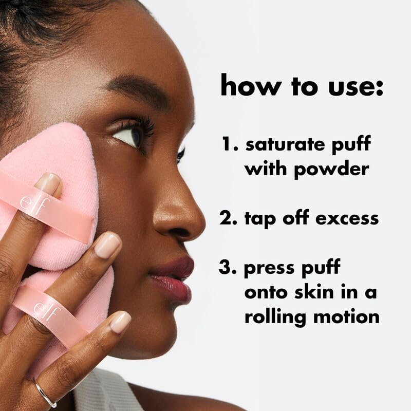 e.l.f. Halo Glow Powder Puff, Soft, Reusable Powder Puff For Applying Loose Or Pressed Powders, Easily Conforms To The Face, Vegan & Cruelty-free  (Pack of 2)