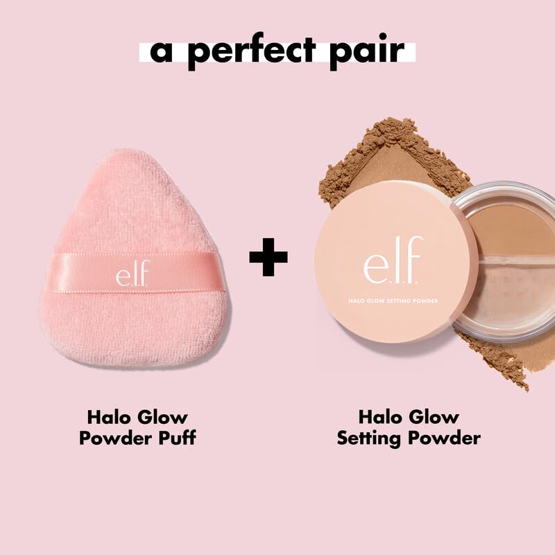 e.l.f. Halo Glow Powder Puff, Soft, Reusable Powder Puff For Applying Loose Or Pressed Powders, Easily Conforms To The Face, Vegan & Cruelty-free  (Pack of 2)