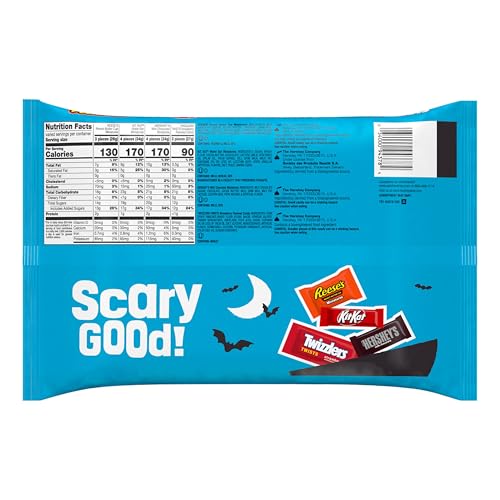 HERSHEY'S Miniatures Assorted Flavored, Halloween Candy Bag, 13.92 oz (45 Pieces)