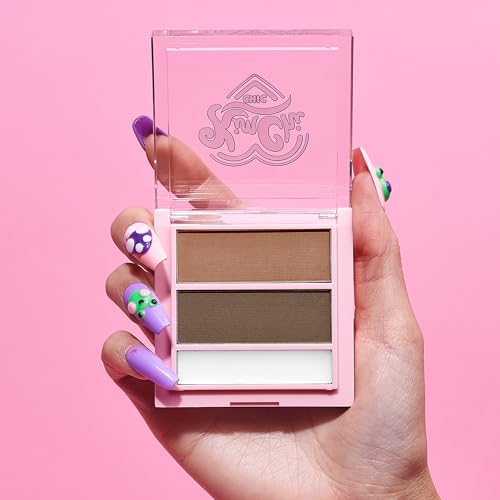 KimChi Chic Kimbrowly Eyebrow Powder Duo with Brow Wax - Natural Looking Brows, 3D Effect, Cruelty Free, Light Medium O 0.27oz