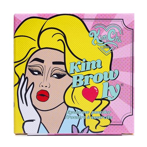 KimChi Chic Kimbrowly Eyebrow Powder Duo with Brow Wax - Natural Looking Brows, 3D Effect, Cruelty Free, Light Medium O 0.27oz