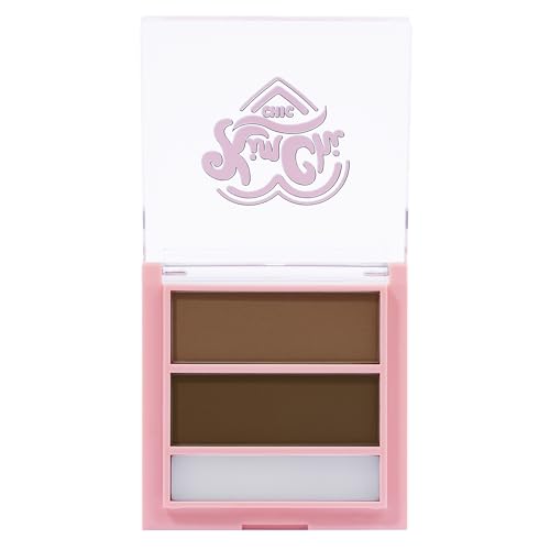 KimChi Chic Kimbrowly Eyebrow Powder Duo with Brow Wax - Natural Looking Brows, 3D Effect, Cruelty Free, Light Medium O 0.27oz