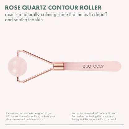 EcoTools Rose Quartz Contour Roller Calming & Depuffing Facial Roller
