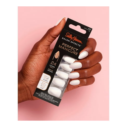Sally Hansen Perfect Manicure Press On Nails, Coffin Shape, On Pointe French Manicure, 24 False Nails