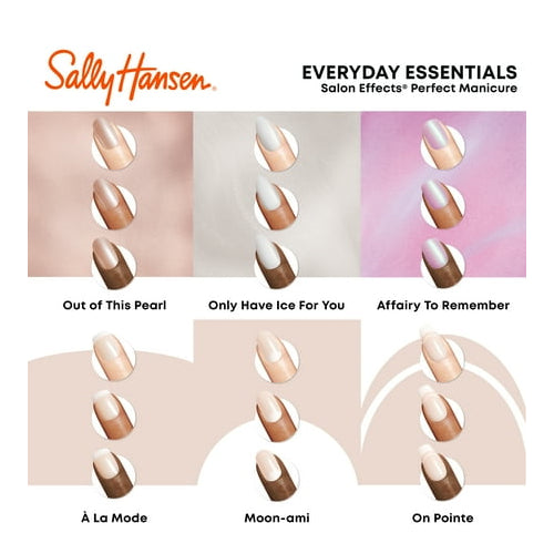Sally Hansen Perfect Manicure Press On Nails, Coffin Shape, On Pointe French Manicure, 24 False Nails