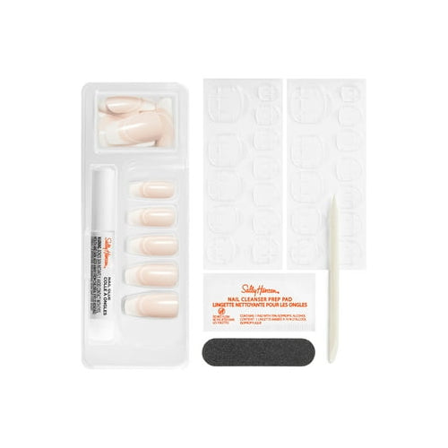 Sally Hansen Perfect Manicure Press On Nails, Coffin Shape, On Pointe French Manicure, 24 False Nails