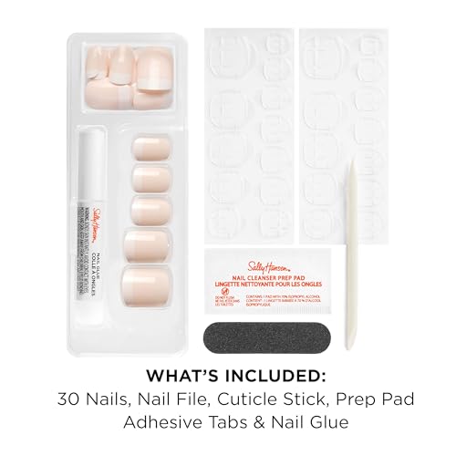 Sally Hansen Salon Effects® Perfect Manicure, À La Mode, Press On Nails, Square Shaped, Non-Damaging Adhesive Tabs, File, and Alcohol Pad Included