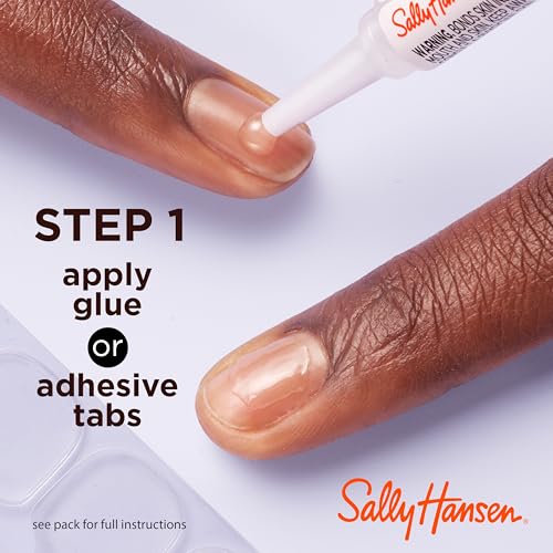 Sally Hansen Salon Effects® Perfect Manicure, Moon-Ami, Press On Nails, Oval Shaped, Non-Damaging Adhesive Tabs, File, and Alcohol Pad Included